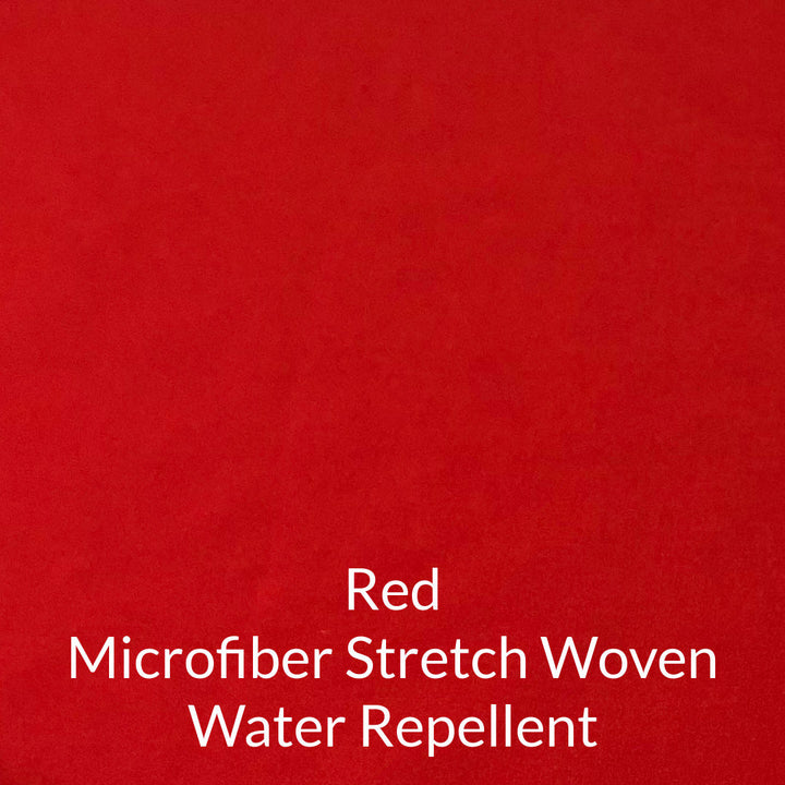 red microfiber stretch woven water repellent fabric