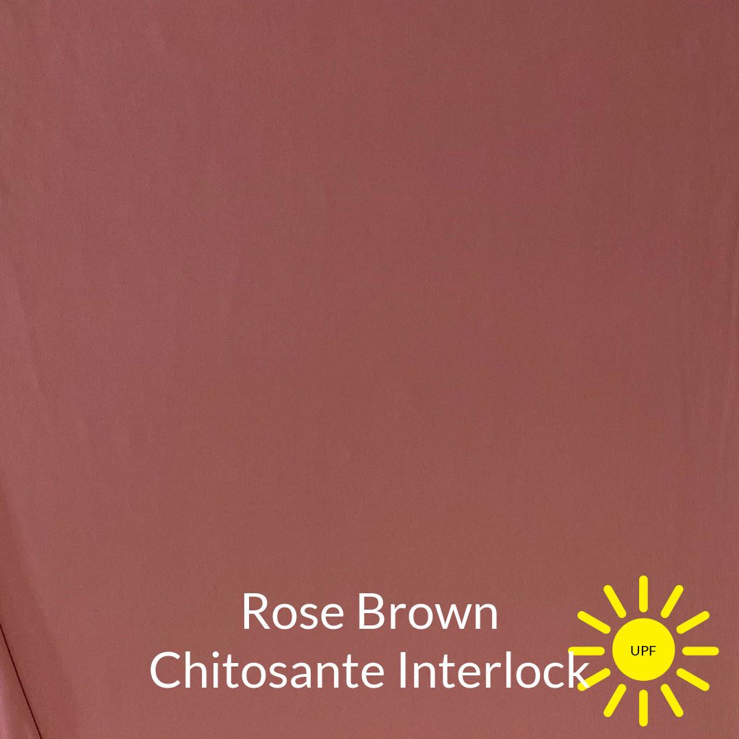 rose brown chitosante interlock knit sun protective jersey