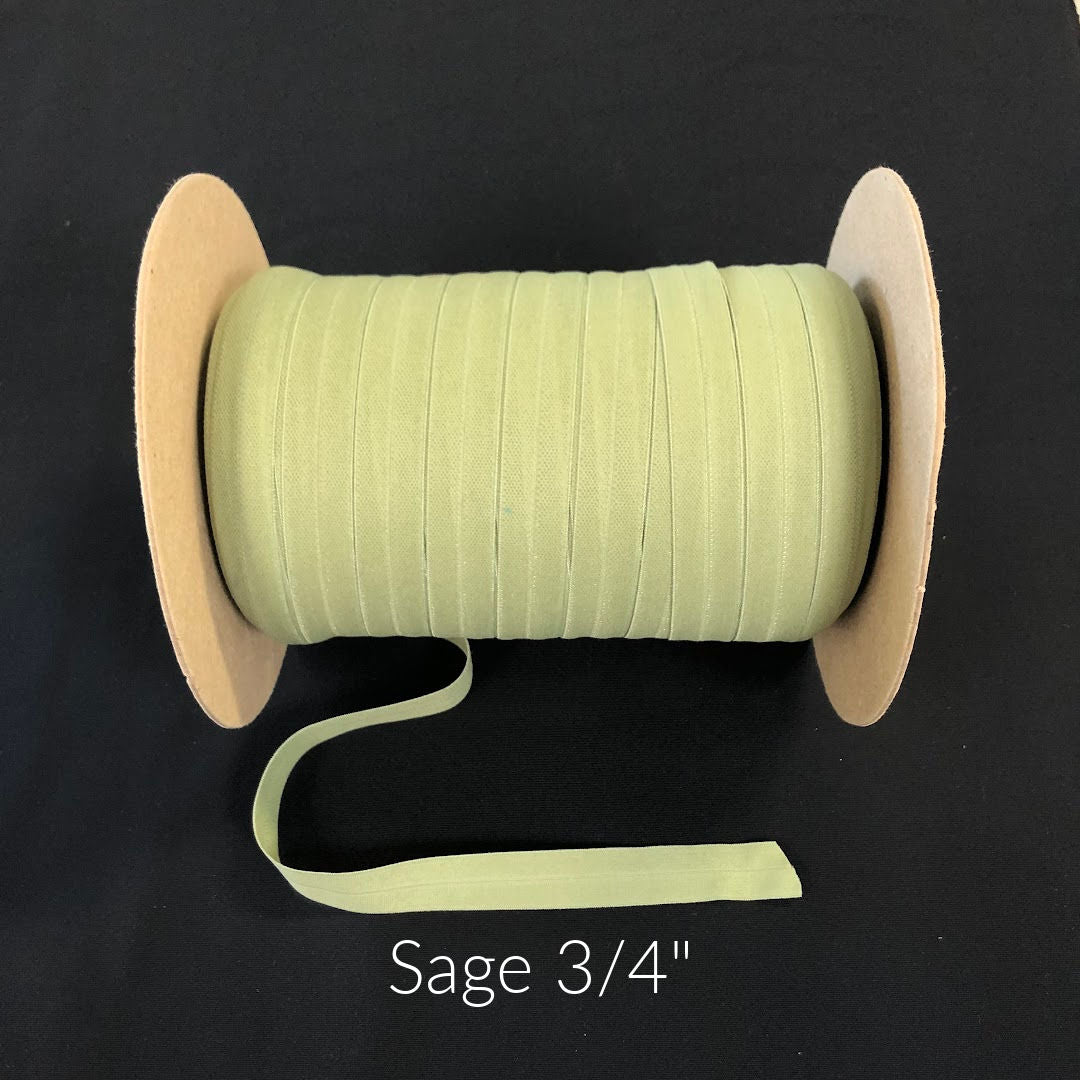 sage pale green fold over elastic
