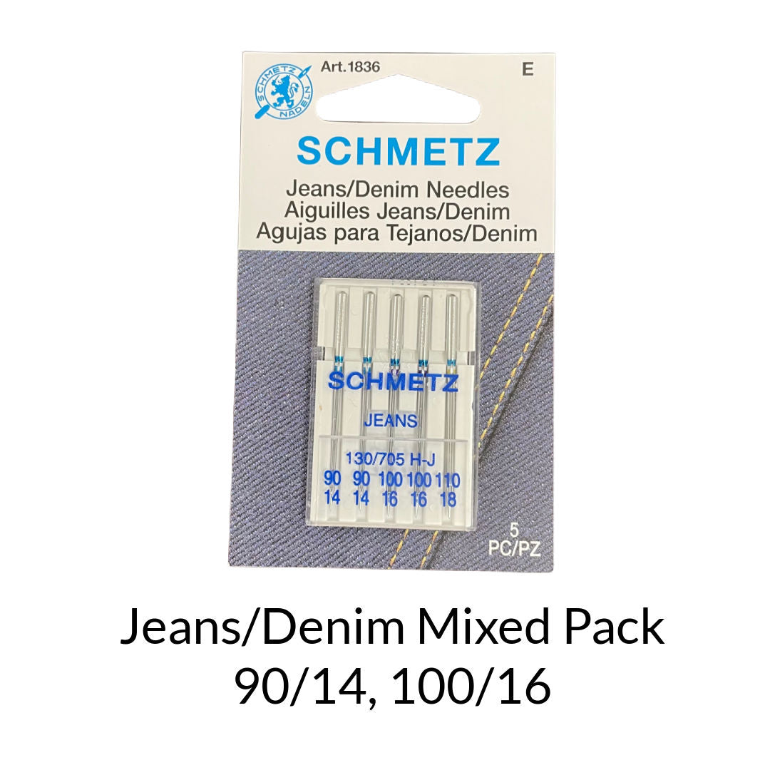 Schmetz Jeans/denim Needles Sewing Machine Needles 90/14, 100/16, 110/18  Art.1836 