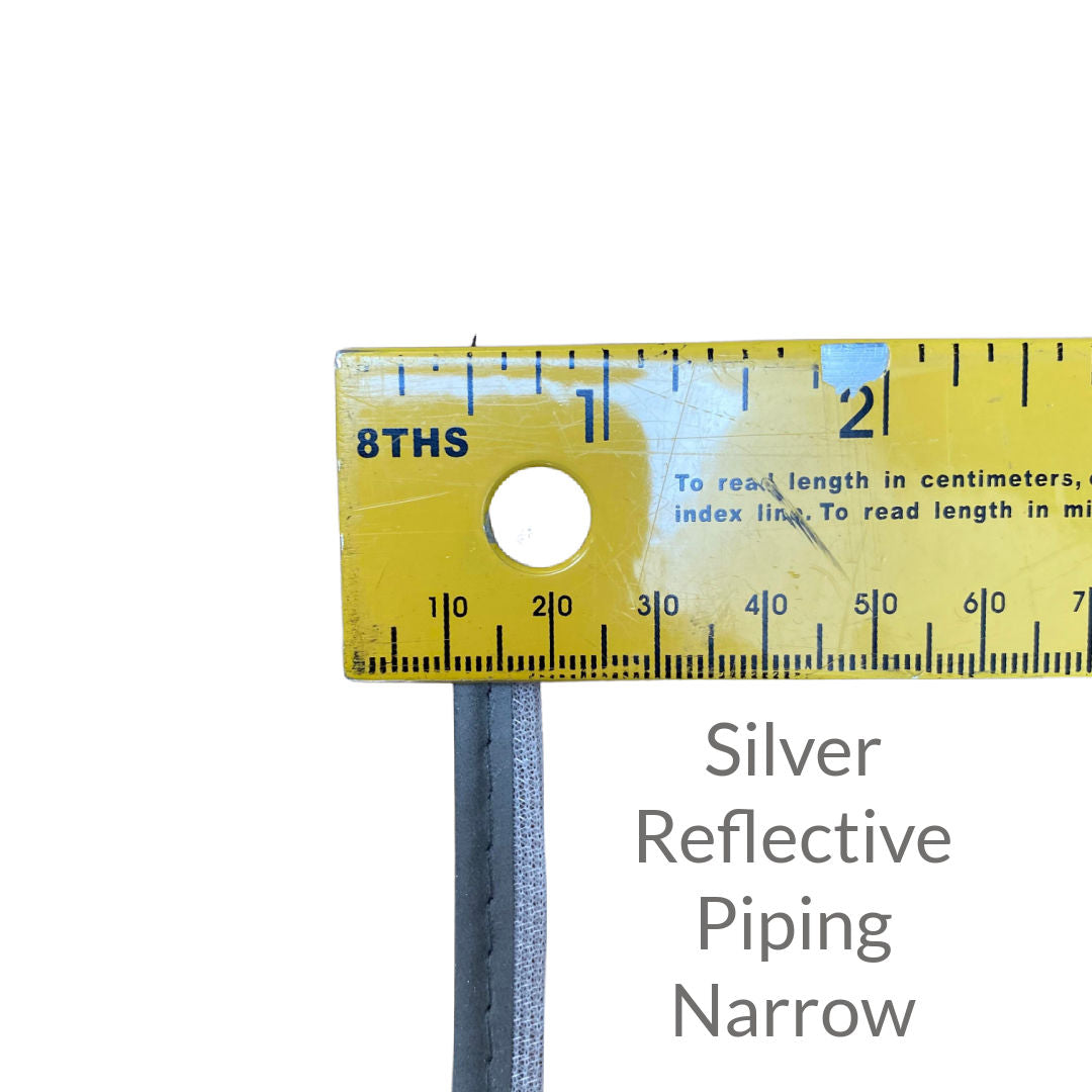 silver narrow reflective piping