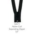 black size 5 nylon coil separating open zipper 16 inches long