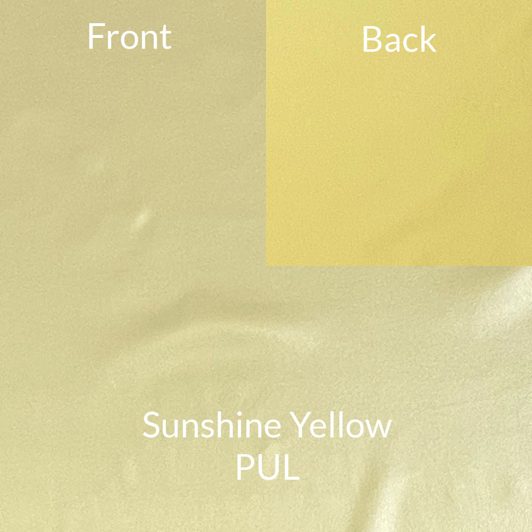 pale sunshine yellow polyurethane laminated fabric with stretch