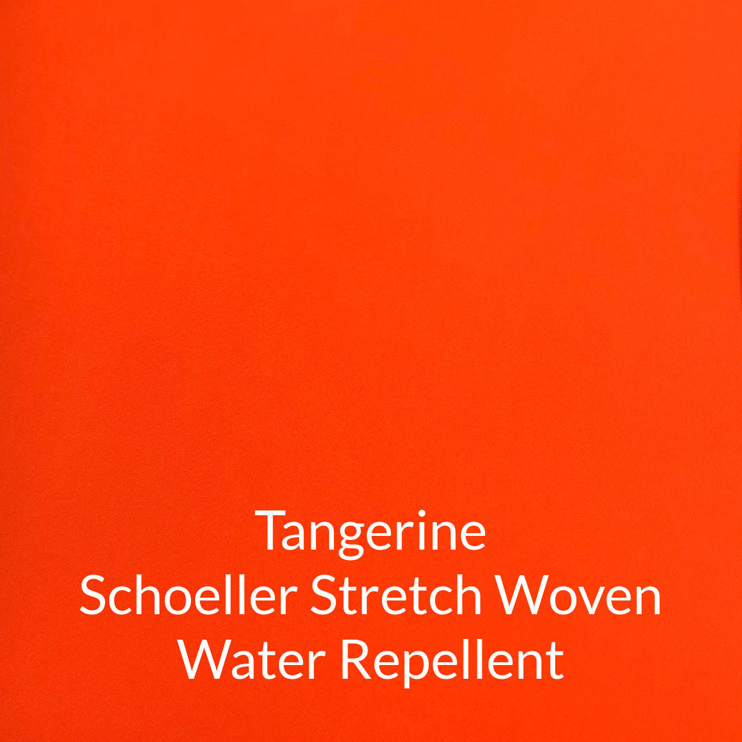 tangerine orange shoeller stretch woven water repellent fabric