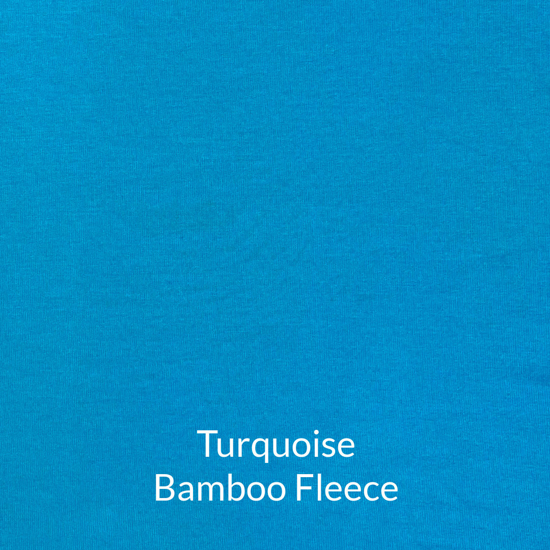Deep Turquoise Blue Coloured Bamboo Fleece Fabric
