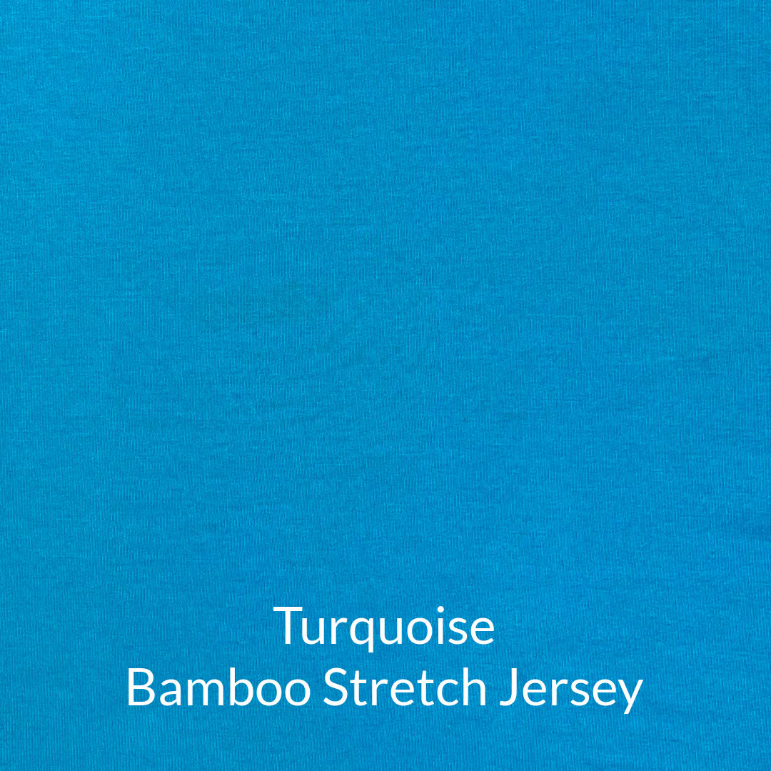 Deep Turquoise Blue Bamboo Stretch Jersey Knit Fabric