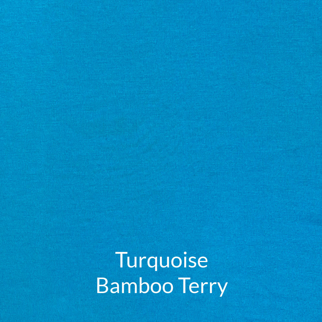 Deep Turquoise Blue Bamboo French Terry Fabric