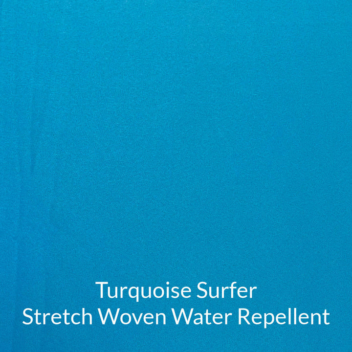 turquoise bright blue surfer stretch woven water repellent