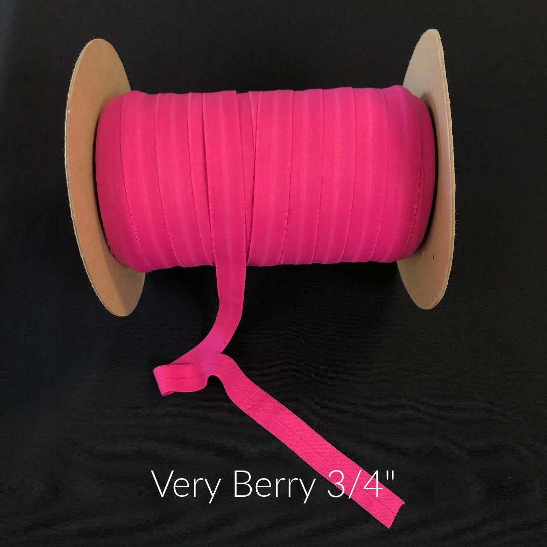 very berry bright pink fold over elastic
