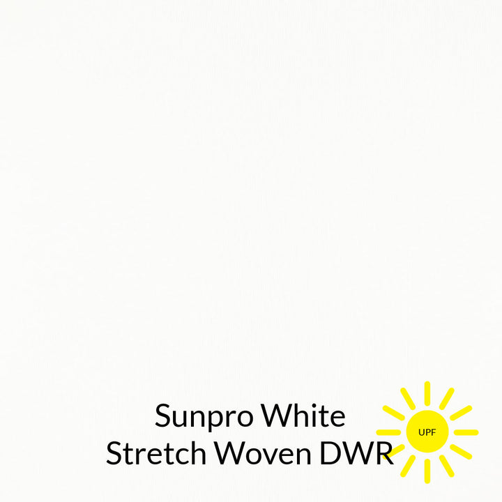 white sun pro sun protection stretch woven fabric