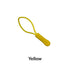 Yellow textured zipper pull with attached cord