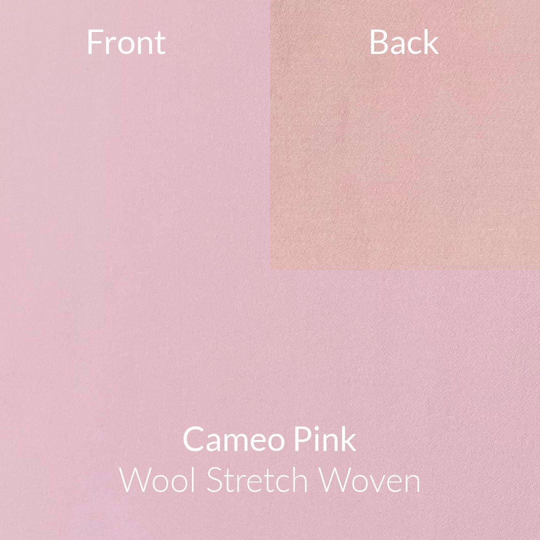 pale pink wool stretch woven fabric