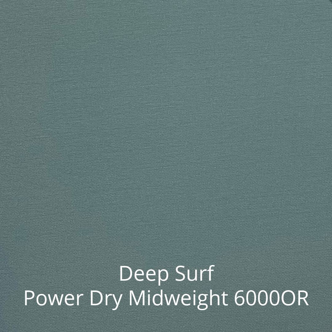 deep surf green blue polartec power dry midweight fabric