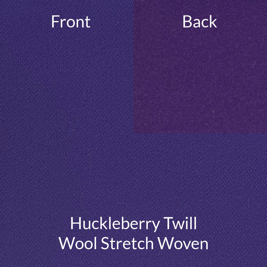 huckleberry purple twill style wool stretch woven fabric