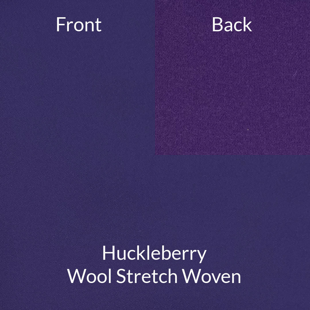 huckleberry purple wool stretch woven fabric